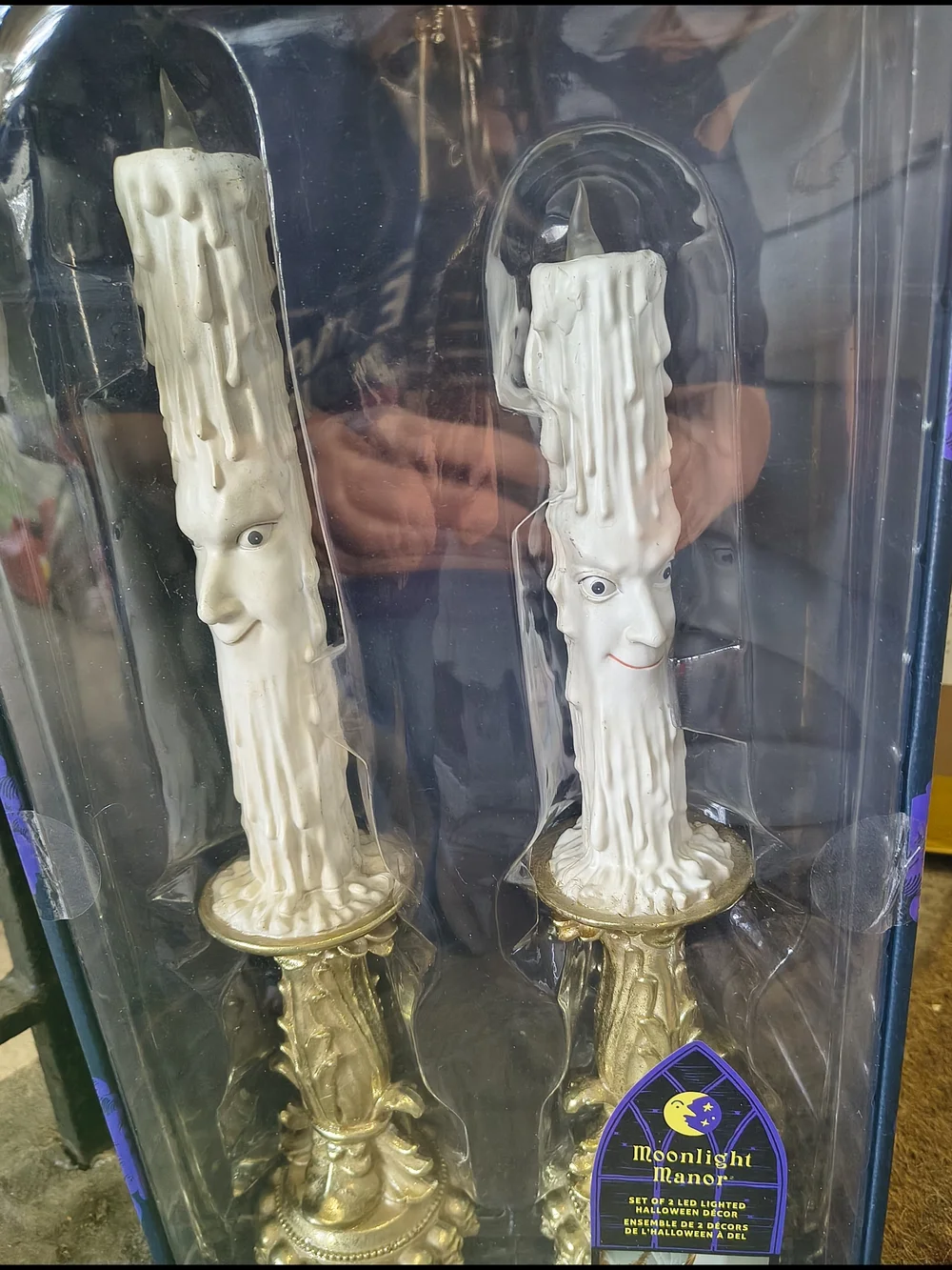 Set Of 2 Moonlight Manor LED Candles With Faces